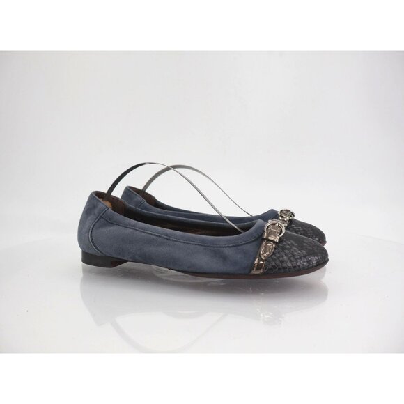 AGL Italy Monika Ballet Flat Women Size 36.5 6.5 Blue Leather Shoe Elegant Comfy - Picture 1 of 12